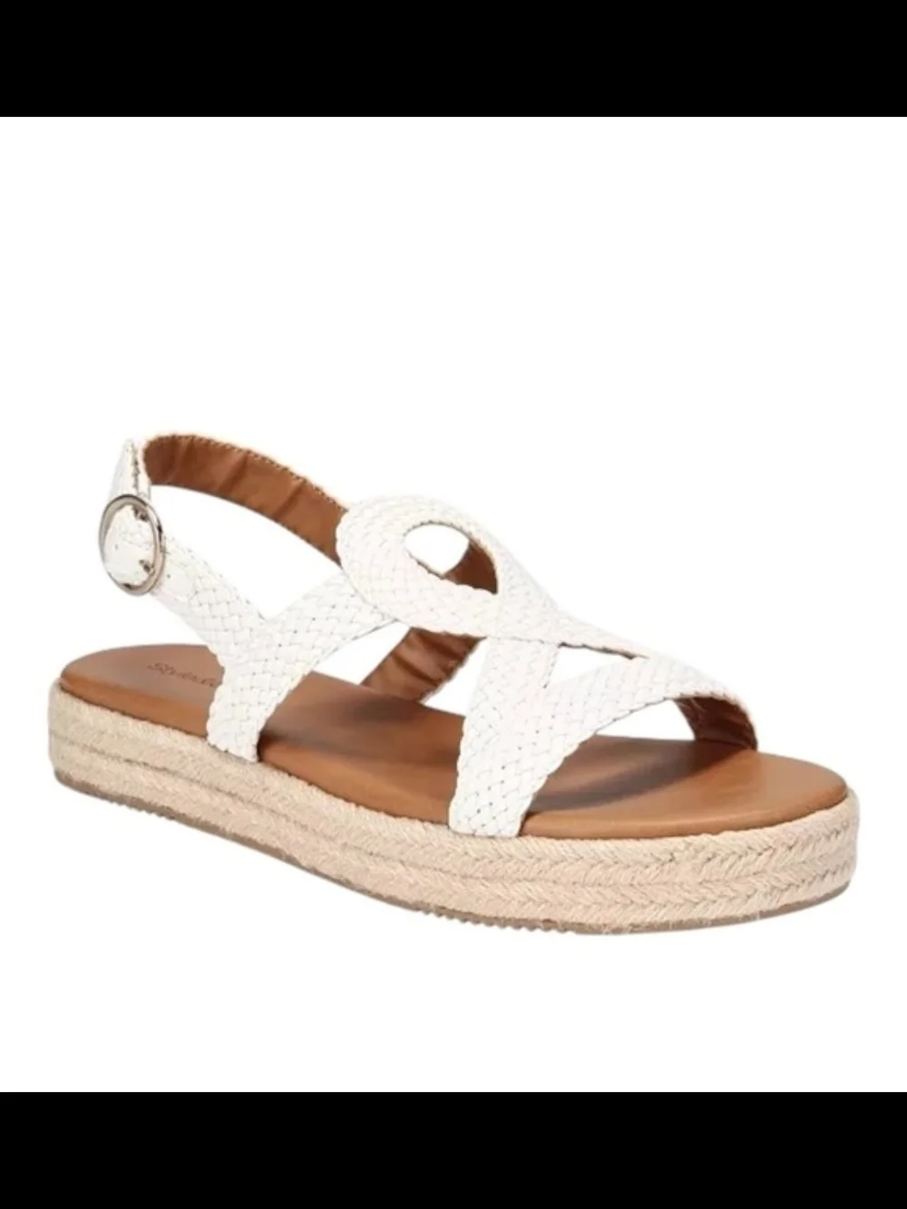 Style & Co. Ashland White Braided Platform Sandal